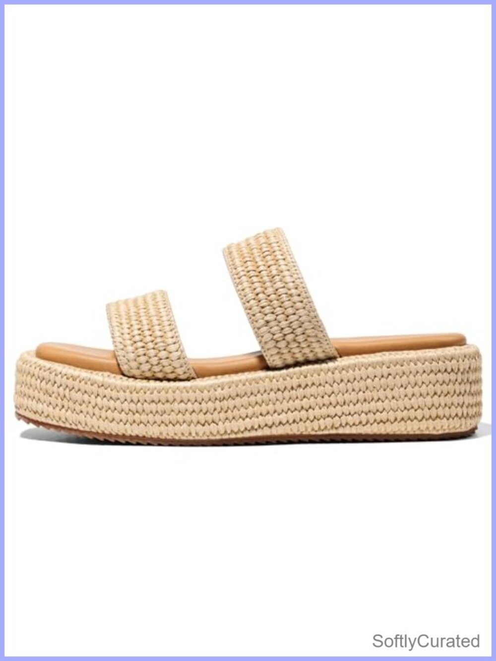 Platform Espadrille Wedge Sandals With Polyurethane Upper and Round Toe